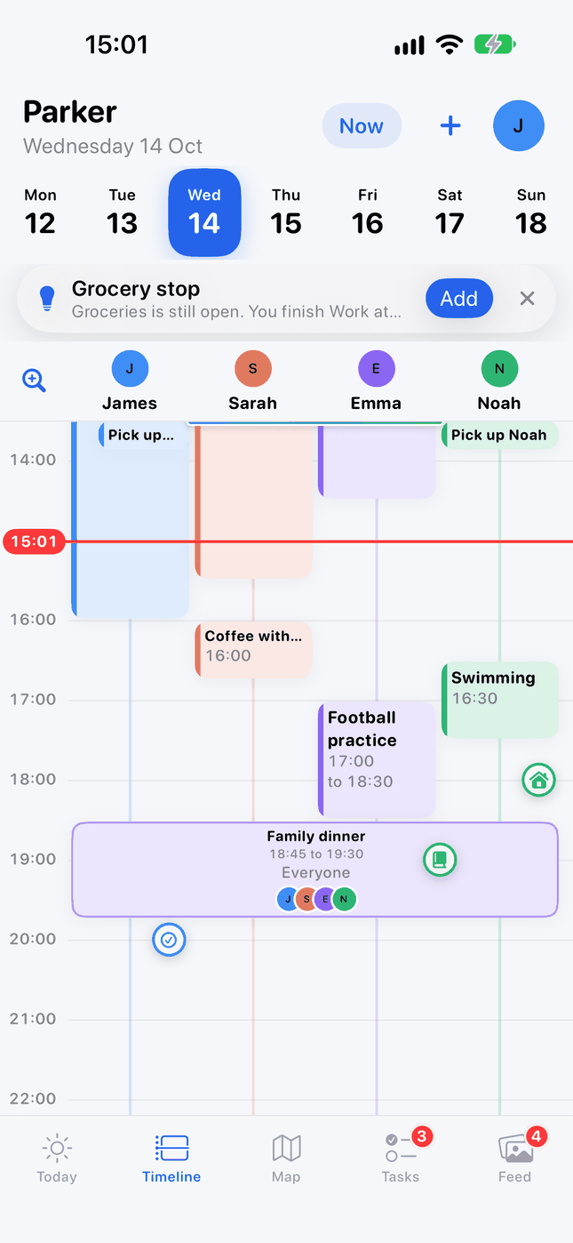 Screenshot: Timeline
