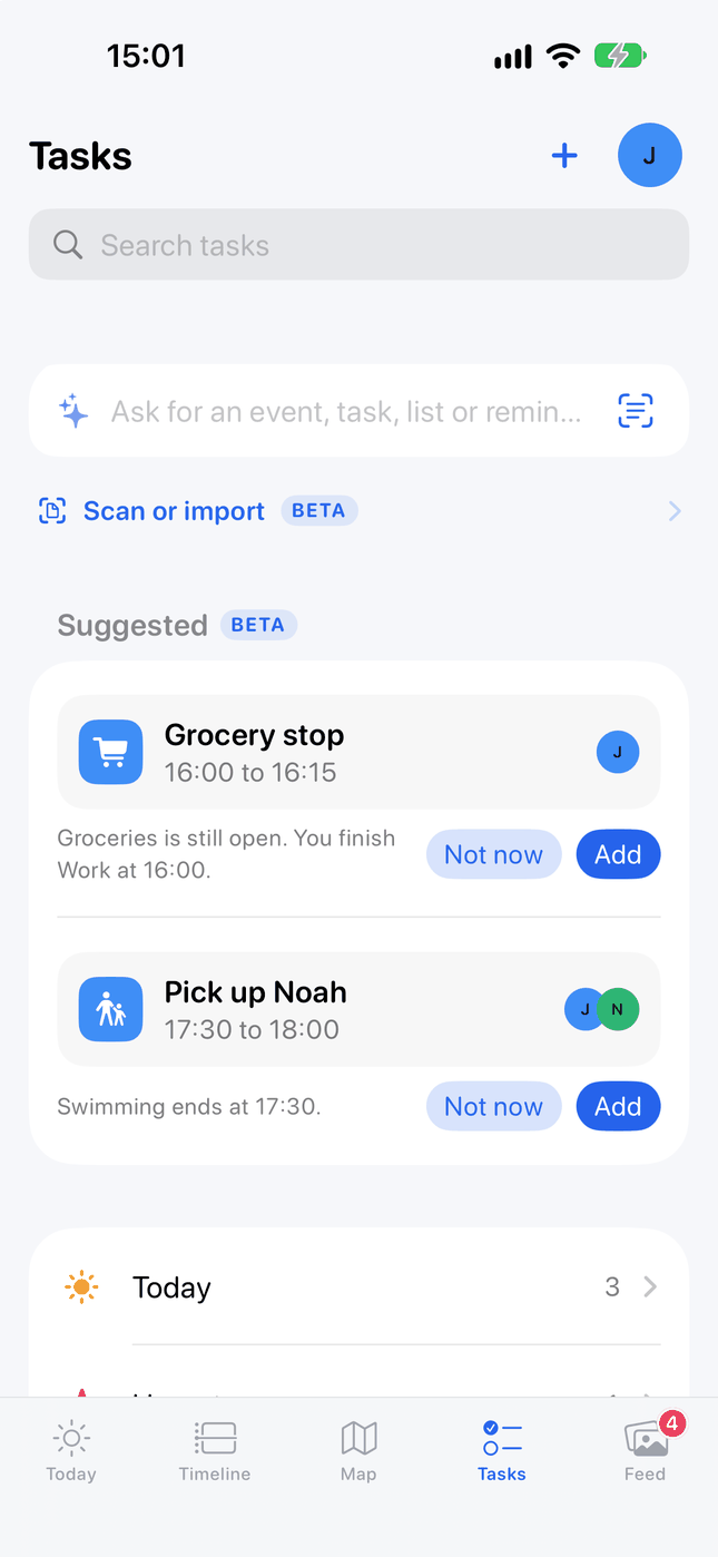 Screenshot: Tasks and lists