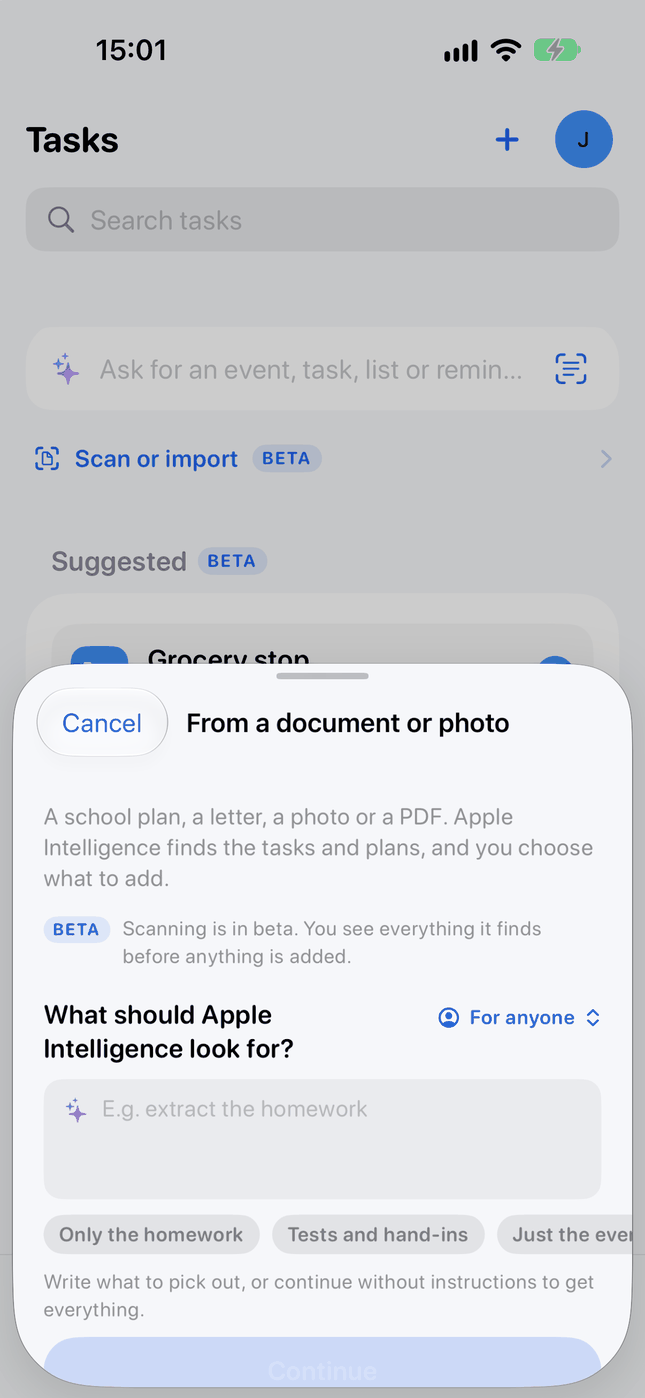 Screenshot: Scan